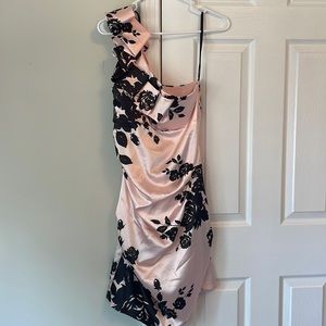 Satin one shoulder dress